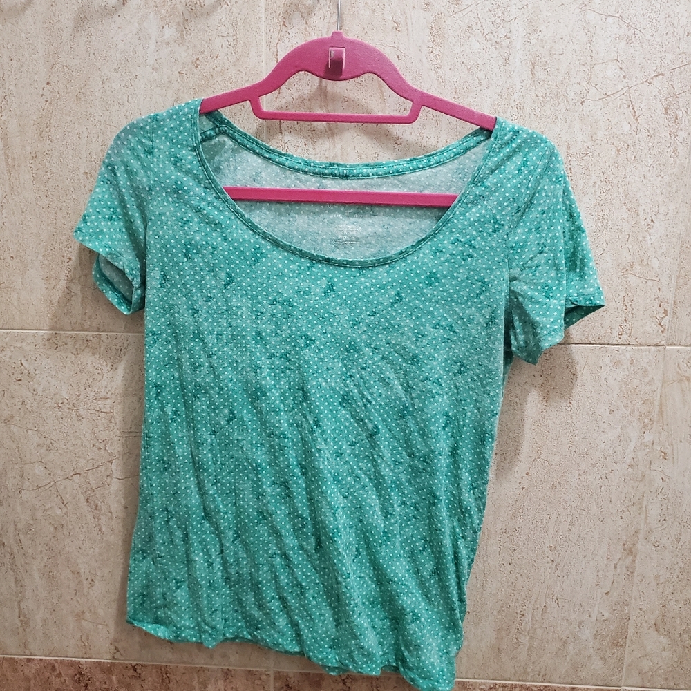 American Eagle Polka Dot Shirt (sea green)